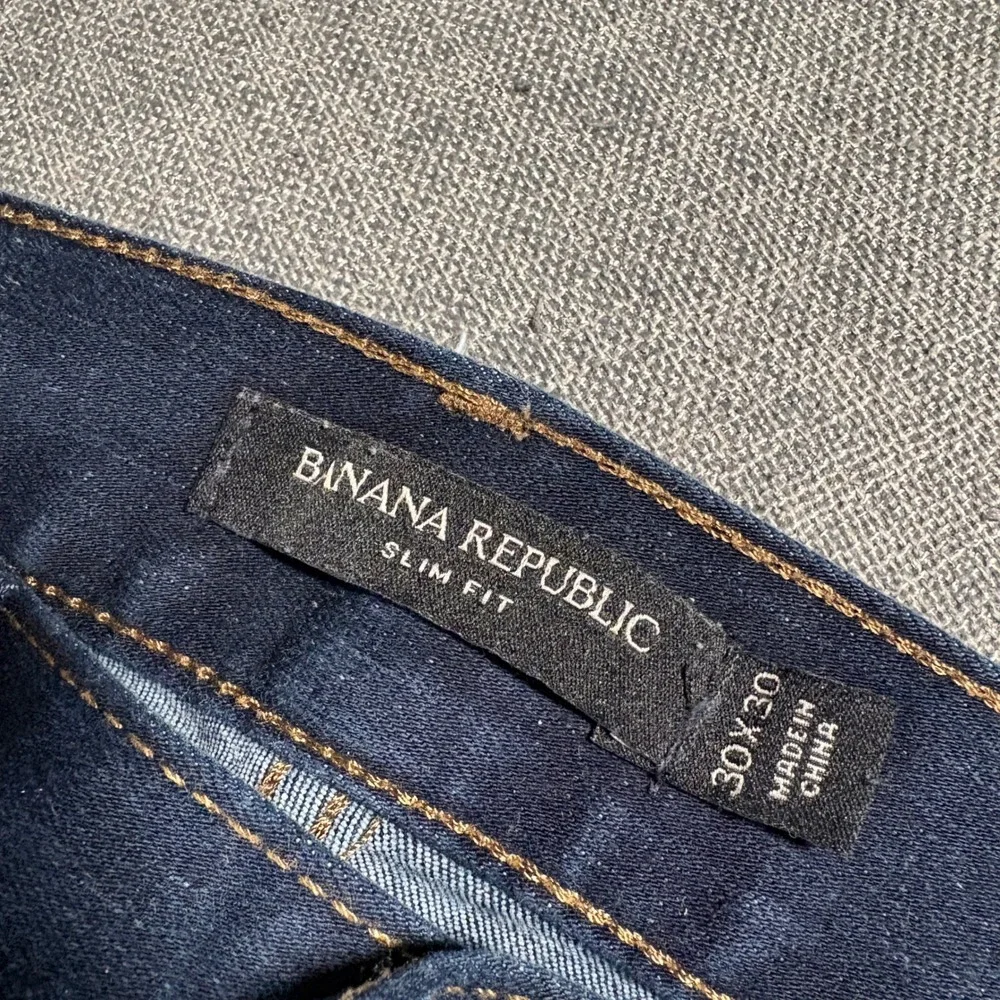 Banana Republic Slim Fit Jeans Mens 30x30 Dark Wash Indigo Stretch Denim Pants‎